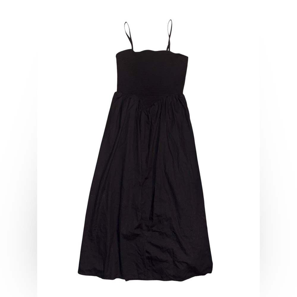Japna Black Smocked Maxi Dress